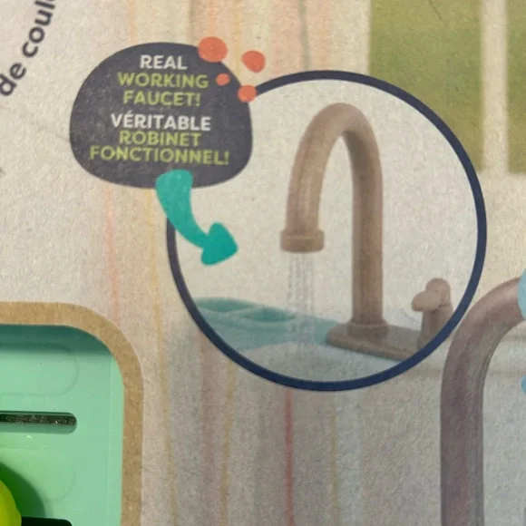 B. toys Running Water Play Sink Splash-n-Scrub Sink Kids Kitchen Box - Picture 4 of 6